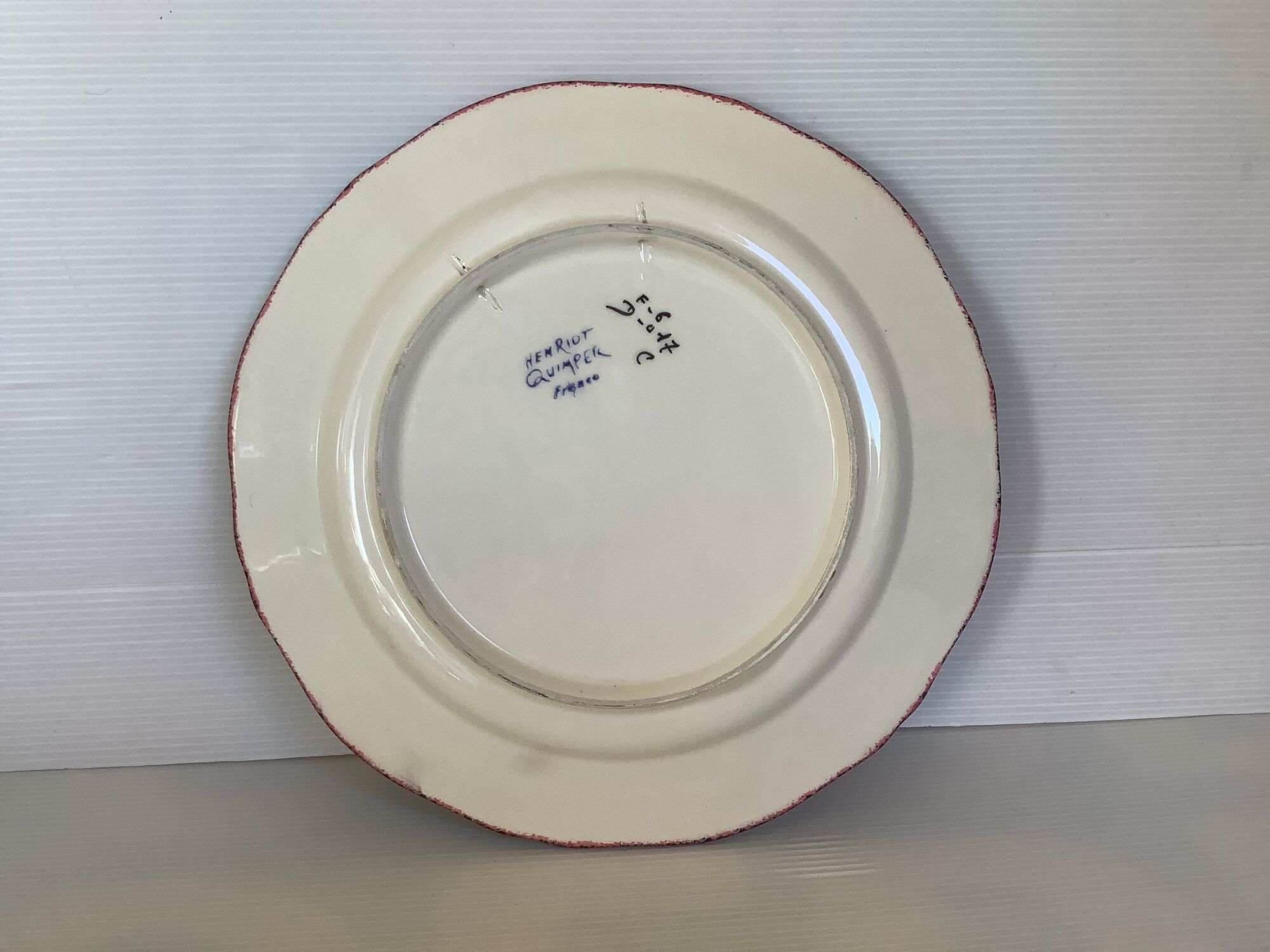Plate couple of Breton henriot Quimper France