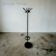 Industrial design coat rack in brushed aluminium - Circa 1990