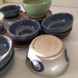 Vintage blue bowl mix & match set – country breakfast spirit