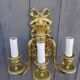 Pair of antique bronze wall sconces from the Napoleonic III era in the Louis XVI style.