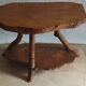 Solid elm coffee table with double tops