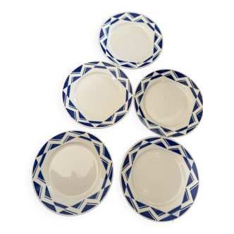 5 assiettes plates Badonvillers