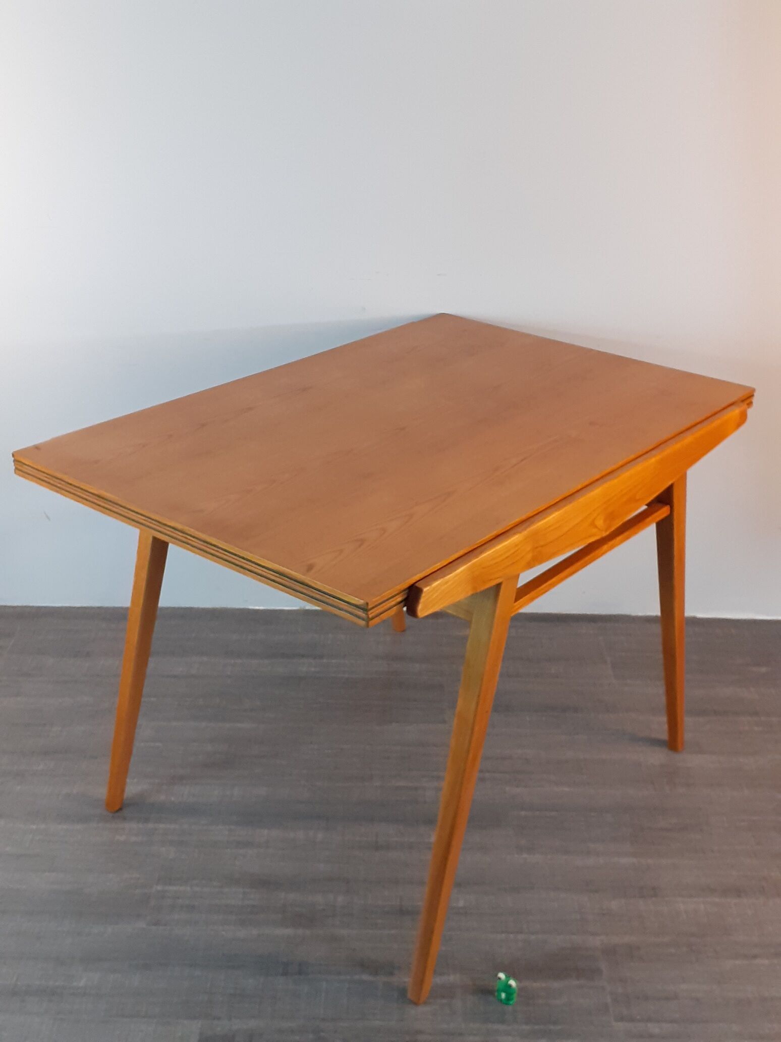 Extendable table in ash by Drevotex, vintage Czechoslovak 1950s