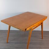Extendable table in ash by Drevotex, vintage Czechoslovak 1950s