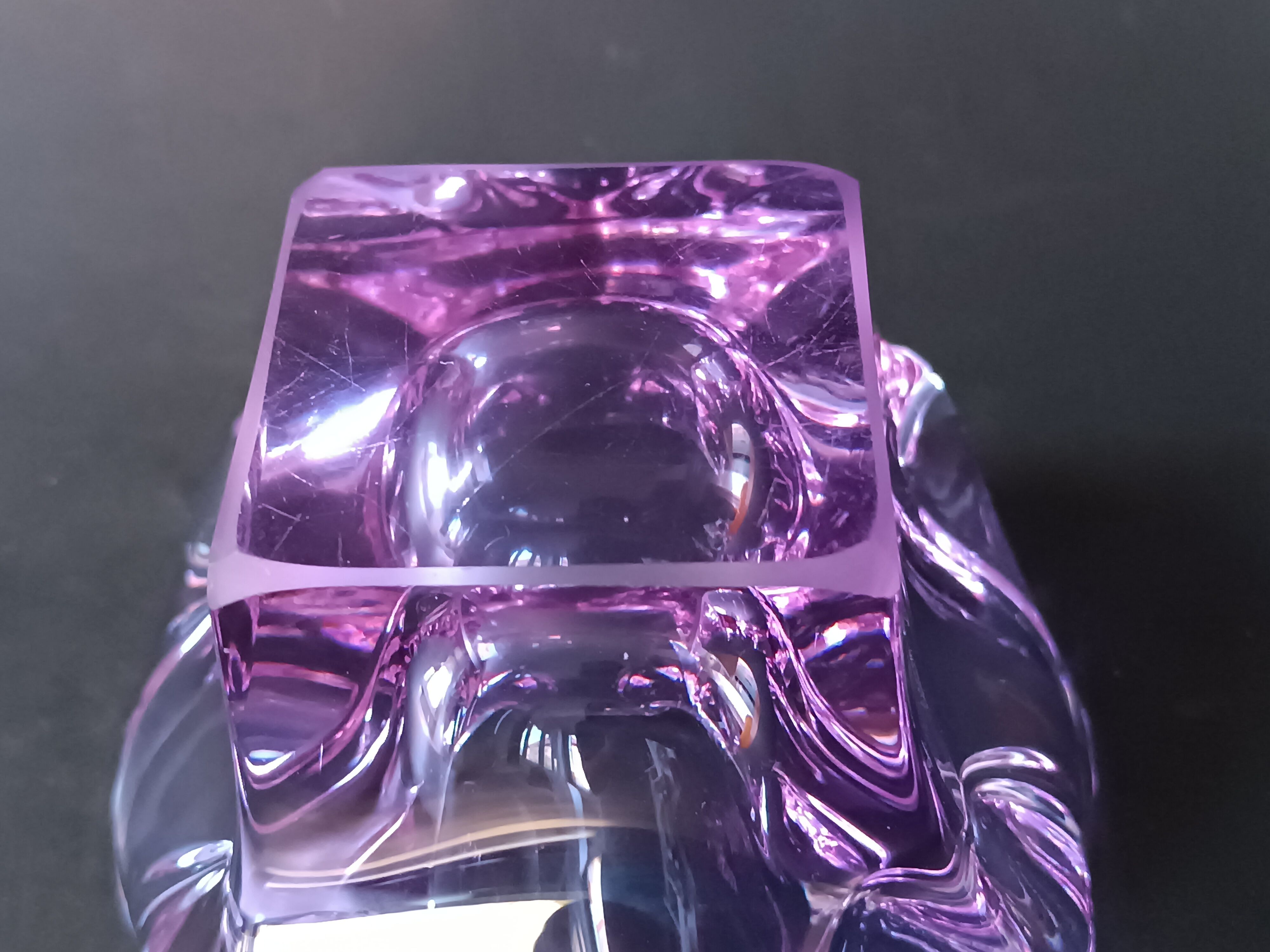 Cendrier en verre de Murano violet 1970