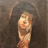 Virgin Mary painting on canvas from the 17th century anonymous 49 cm by 38 cm Italian school