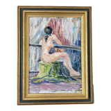 Nude from behind. 1978. Framed oil. 60x46.