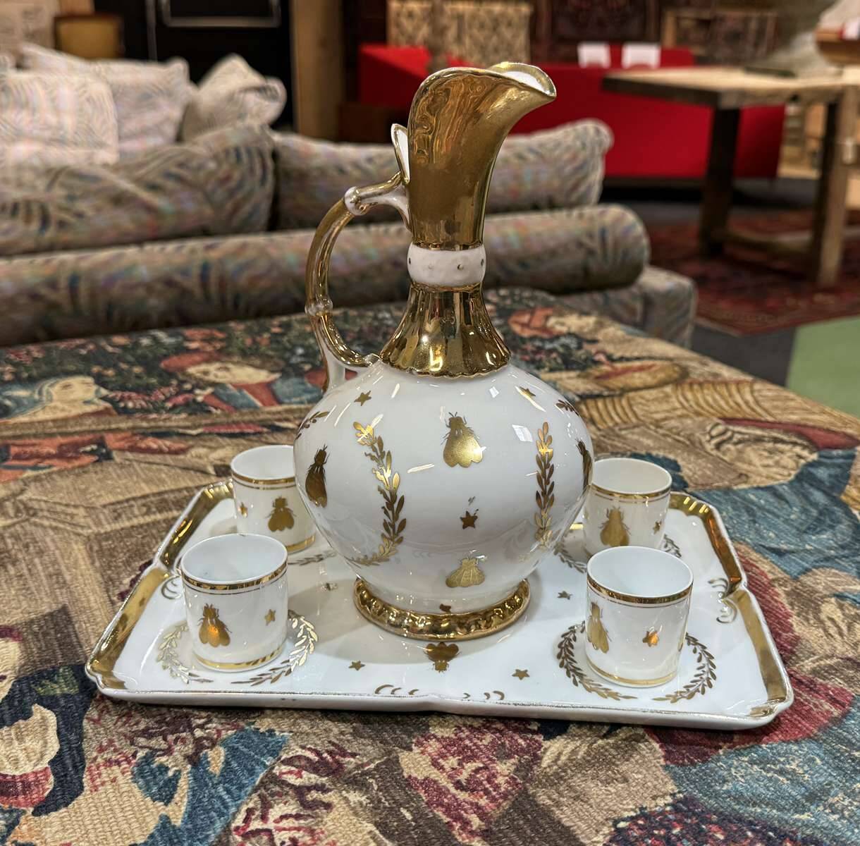 Empire style liqueur service, fly decoration