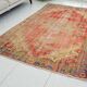 Red Oushak Vintage Carpet