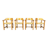 Rainer Daumiller pine wood dining chairs for Hirtshals Savvaerk - set of 4 - 1970s