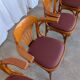 Set of 4 Bentwood Dining Chairs / Vintage Thonet Style, Red Faux Leather