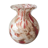 Vase made of glass paste of red beige and brown color