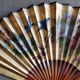 Eventail lacquered bamboo and hand wallpaper - china - 2nd half 20th century