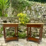 Pair of Empire style mahogany consoles, 20th century