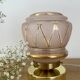 Vintage art deco globe table lamp in pink and gold glass