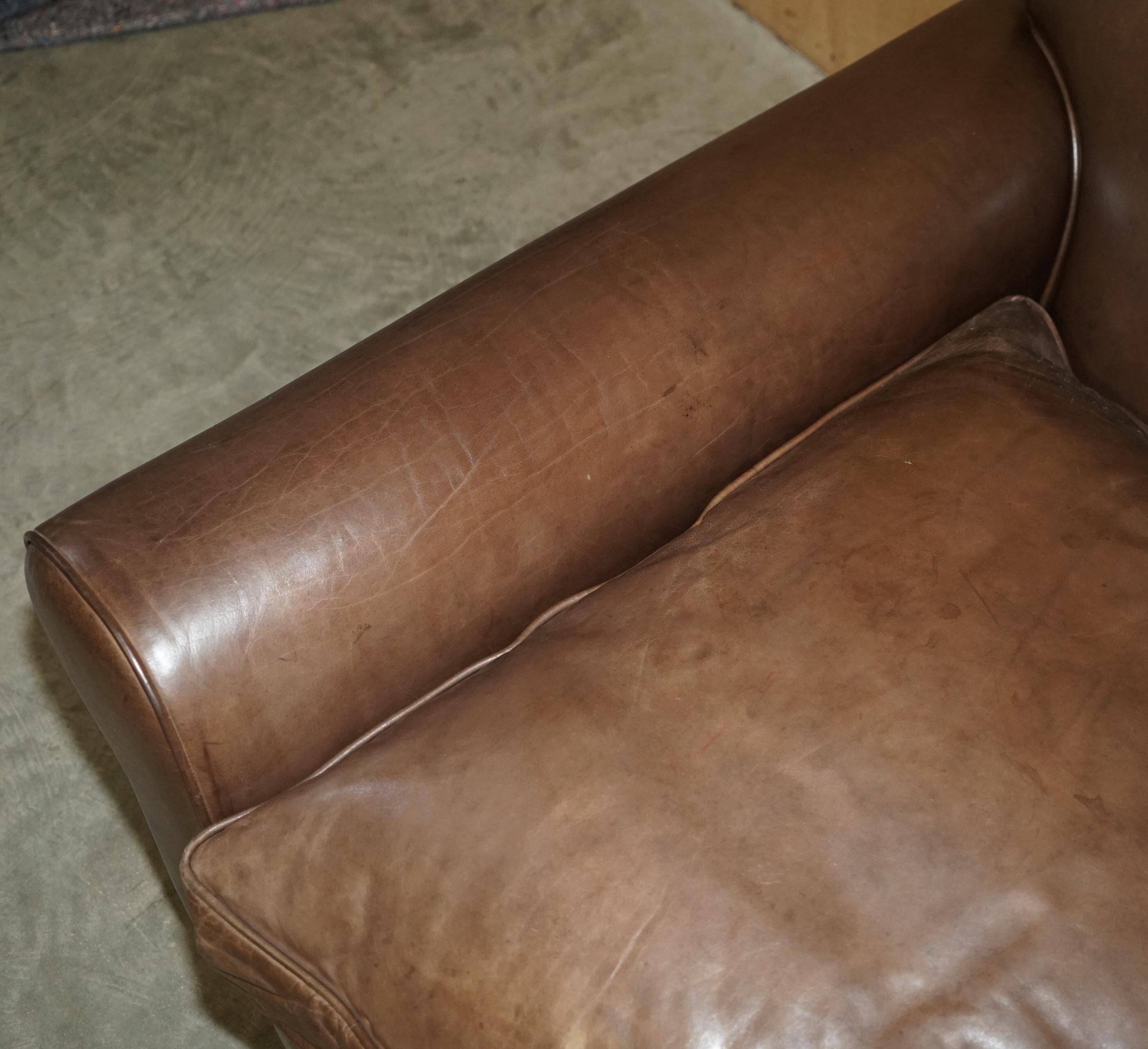 Large leather loveseat Terence Conran Chelsea