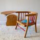 Vintage wooden Baumann baby armchair