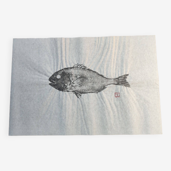 Print of a sea bream, original sea bream gyotaku