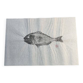 Print of a sea bream, original sea bream gyotaku