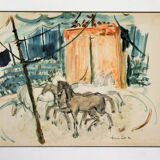 Watercolor "Circus" 1970s