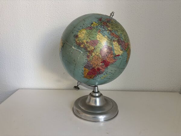 Globe terrestre vintage 1961 mappemonde Taride Paris - 33 cm
