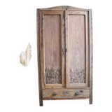 Armoire parisienne décor floral peint à la main