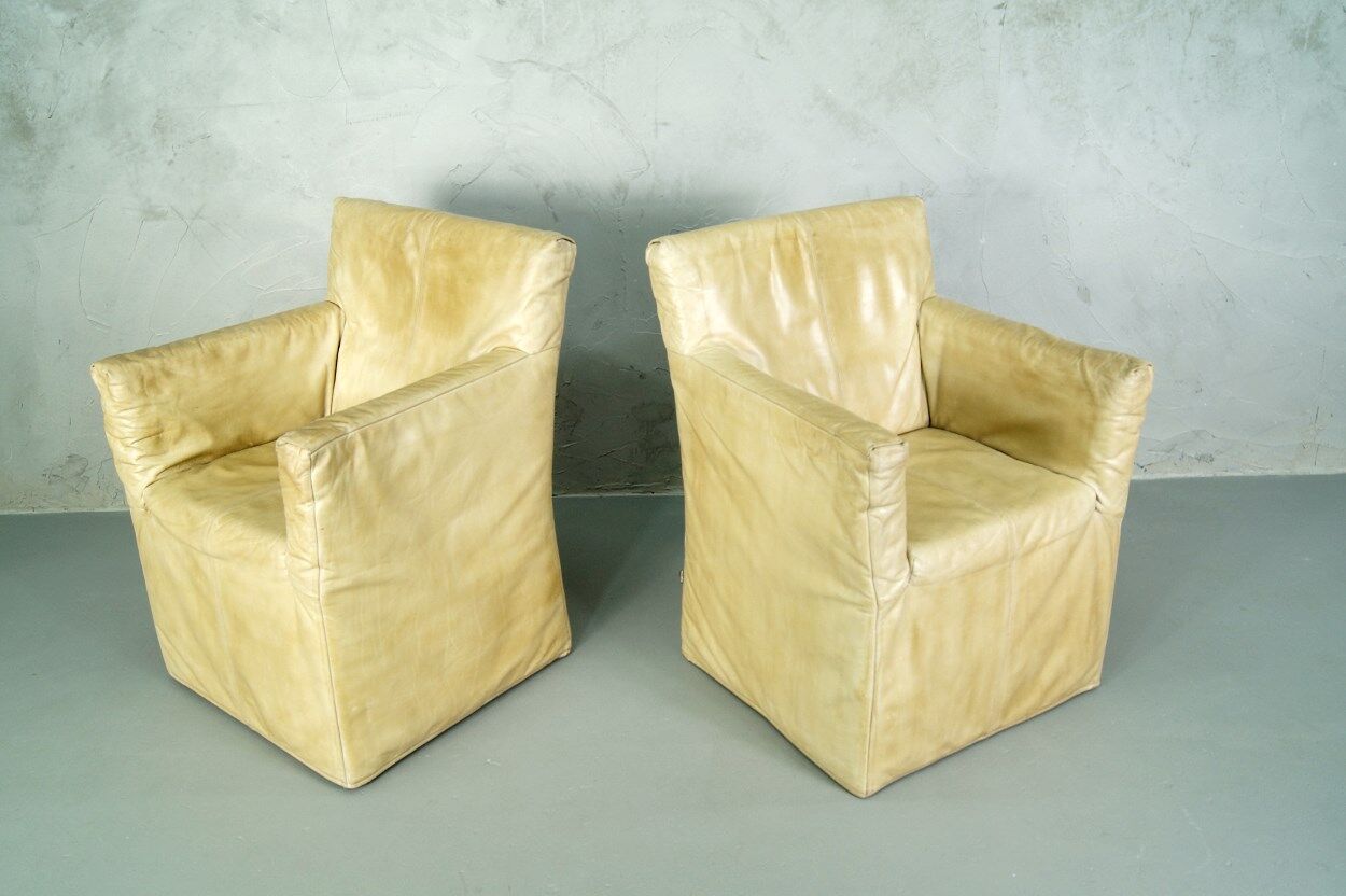 A pair of brutalist armchairs by Gerard van den Berg for Montis, 1970s