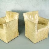 A pair of brutalist armchairs by Gerard van den Berg for Montis, 1970s