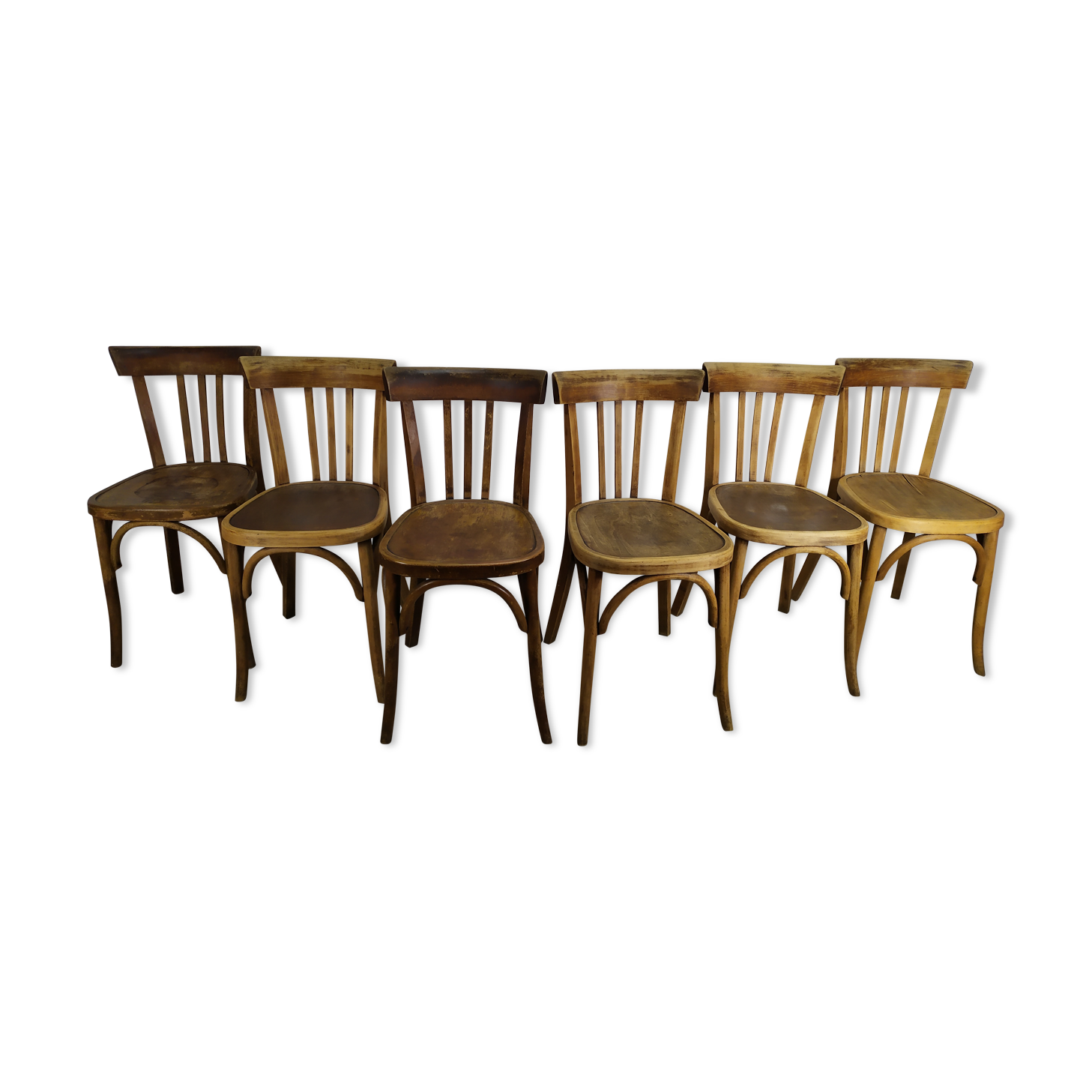 Suite of 6 wooden barhel barel bistro chair