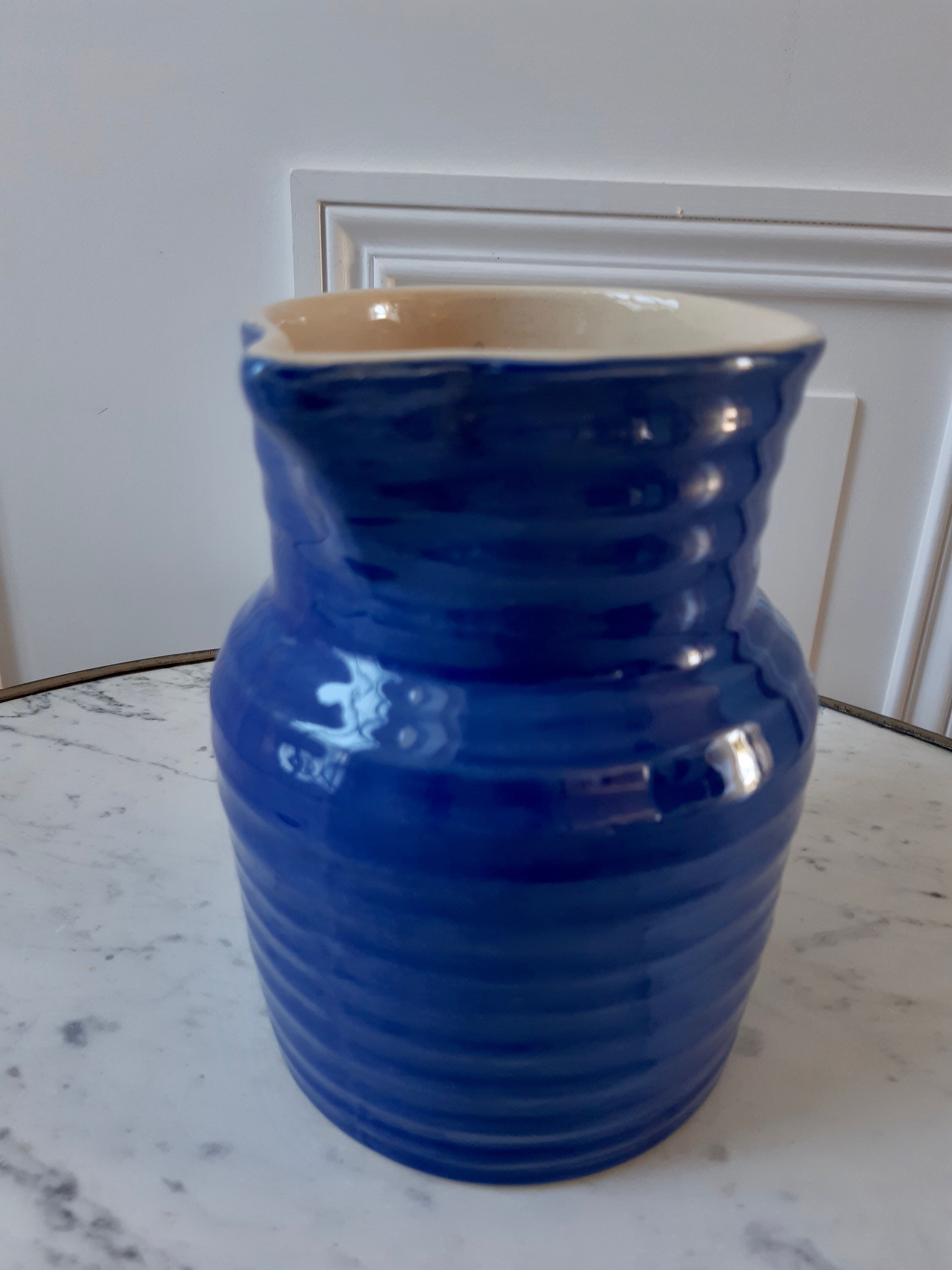 Ancient blue pitcher made in france