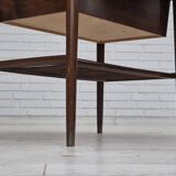 1950s, Danish foldable coffee table with drawer and shelf, original condition.