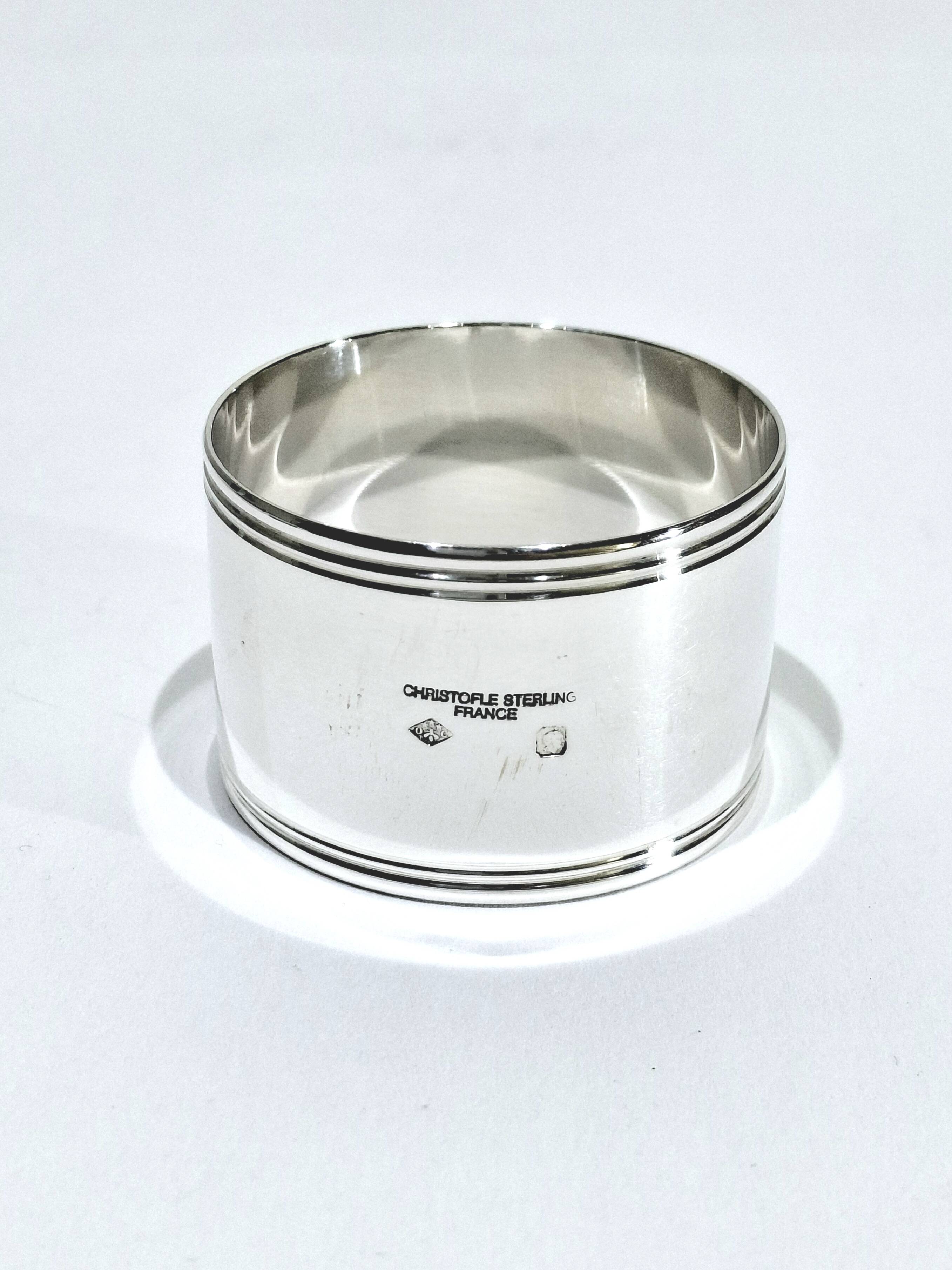 Christofle - rond de serviette en argent modèle cluny