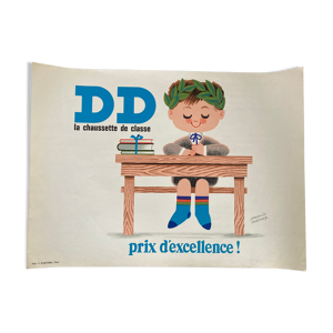 Affiche dd chaussette lithographique