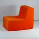 Armchair "space age" foam and orange jersey. Circa 1970