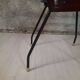 Vintage lacquered top desk with iron structure and pointed brass feet