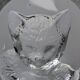 Crystal paperweight - cat face - Mats Jonasson - Målerås Glasbruk - Sweden