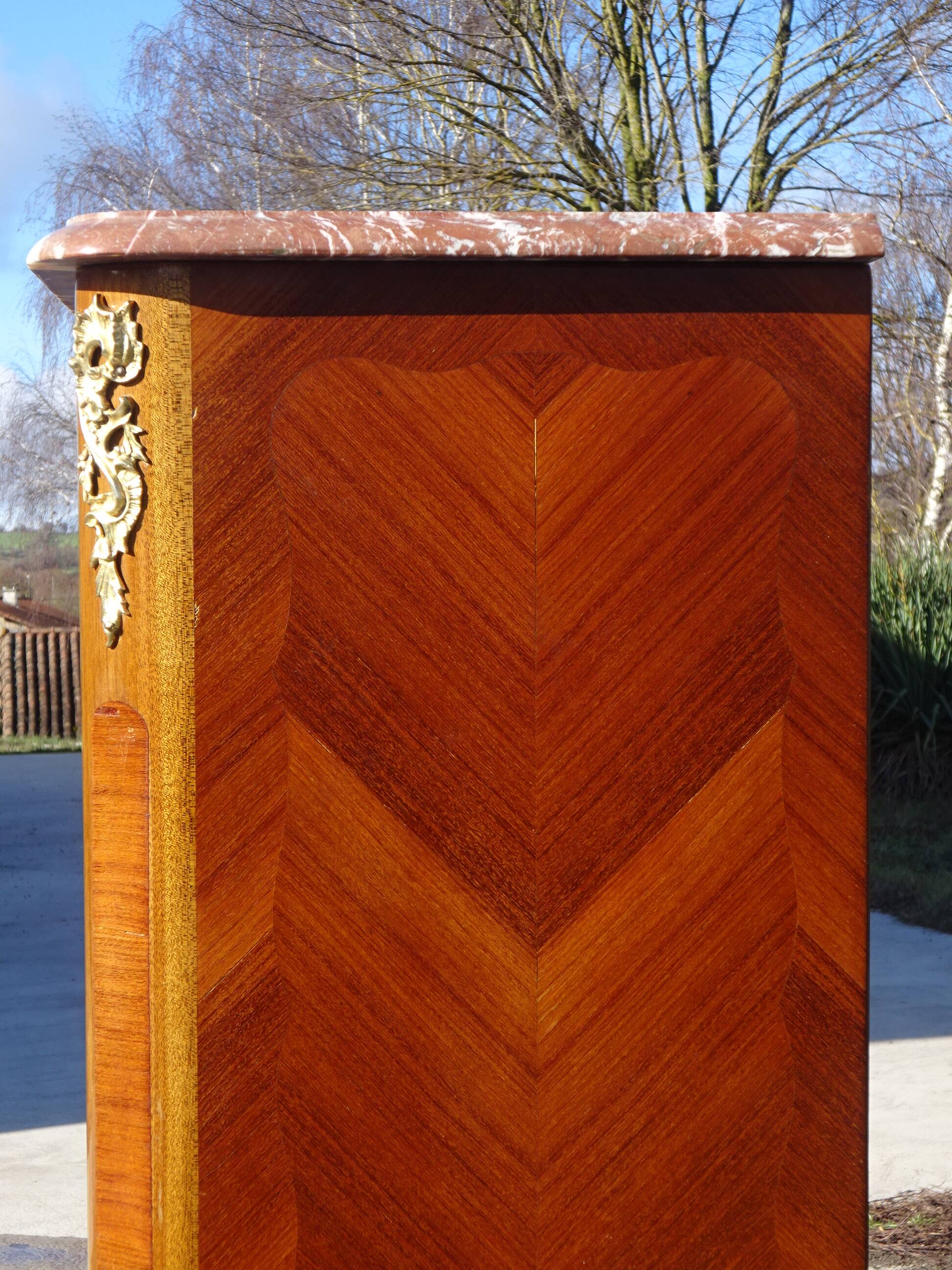 Louis XV library in rosewood marquetry