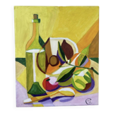 Modern still life, oil on canvas, fruit