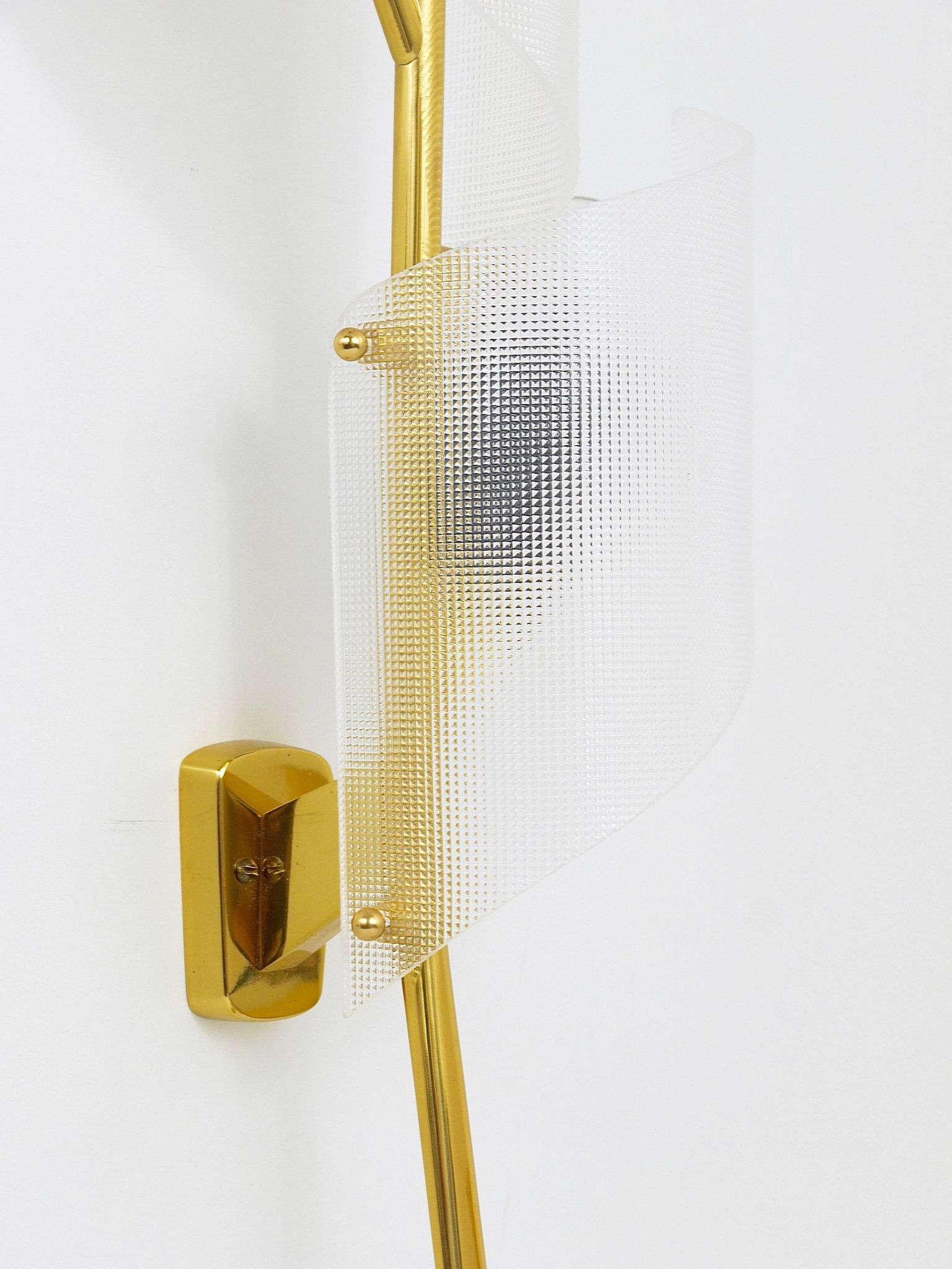 J.T. Kalmar Two Pairs of Large Floral Wall Sconces Auguri in Brass, Austria, 1950s