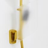 J.T. Kalmar Two Pairs of Large Floral Wall Sconces Auguri in Brass, Austria, 1950s