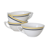 Set of 4 ceramic cups, bistro type, French manufacture
