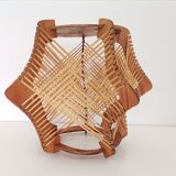 French mid century 1960s wooden lamp shade for restoration