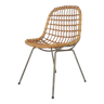 Chaise vintage en rotin et métal