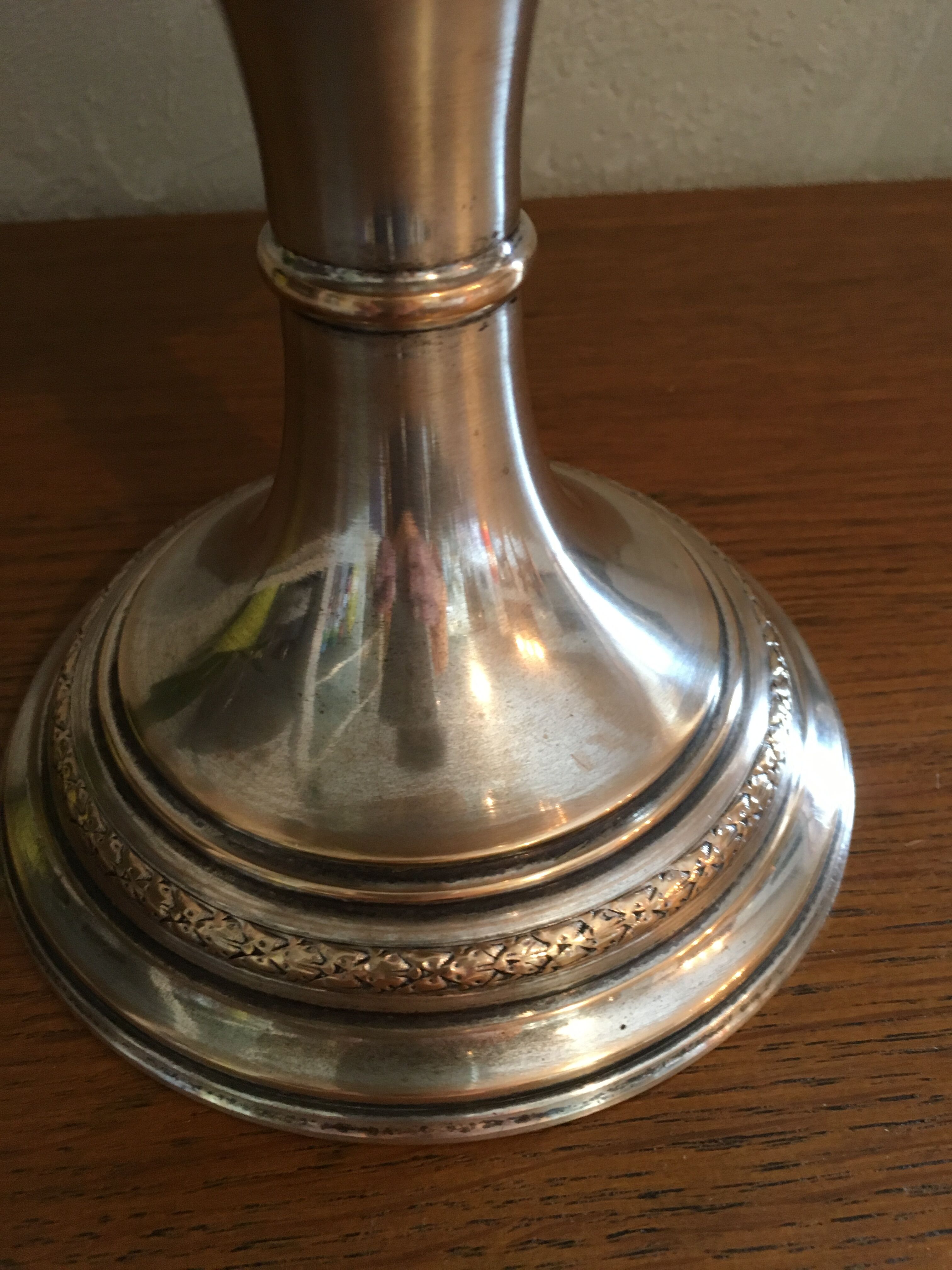 Old metal and glass compotier