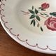 Set of 6 antique deep plates in earthenware • Red rose decoration
