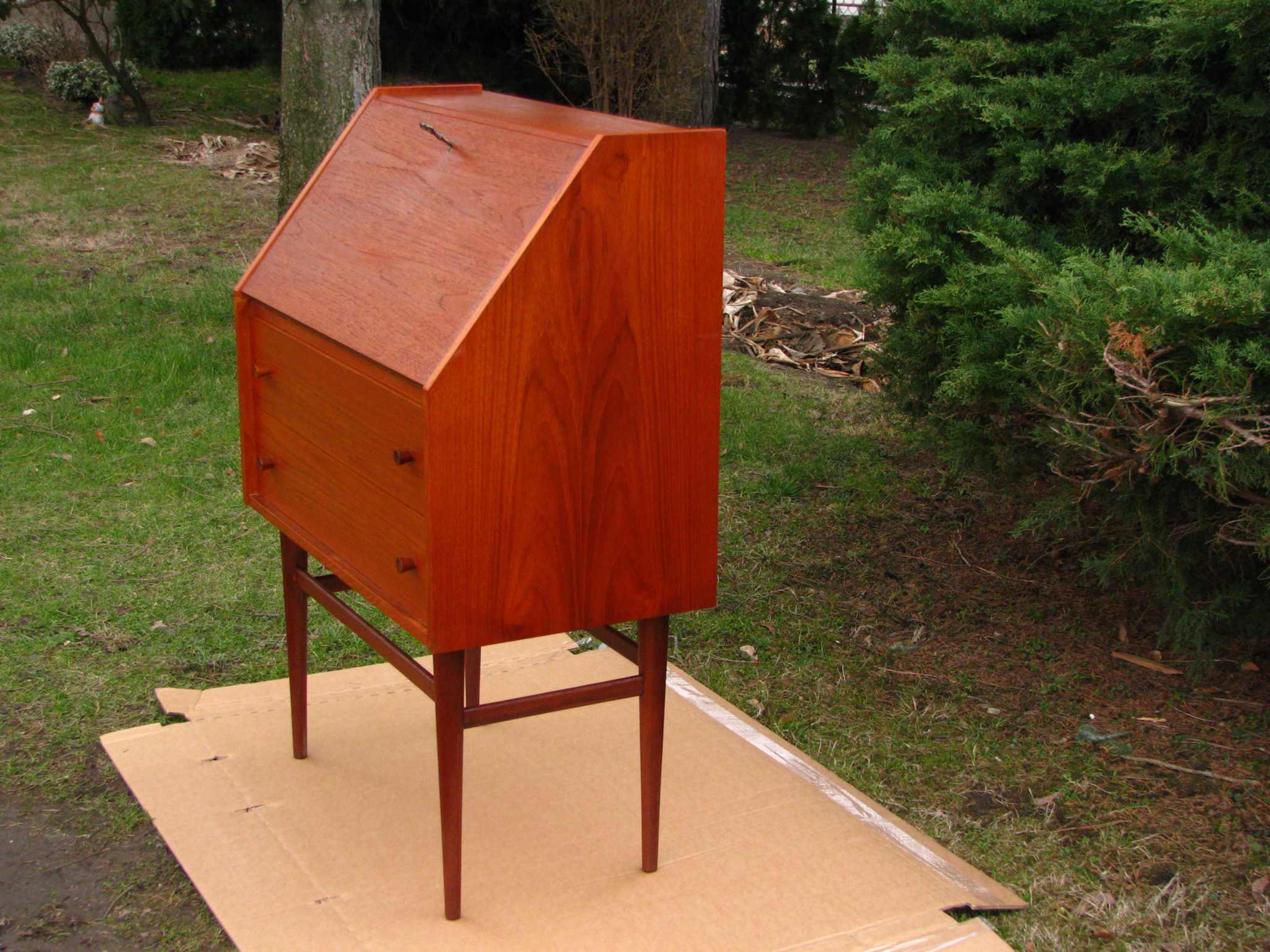 Secretaire with a key from the 1960s / 70s, Denmark, teak wood