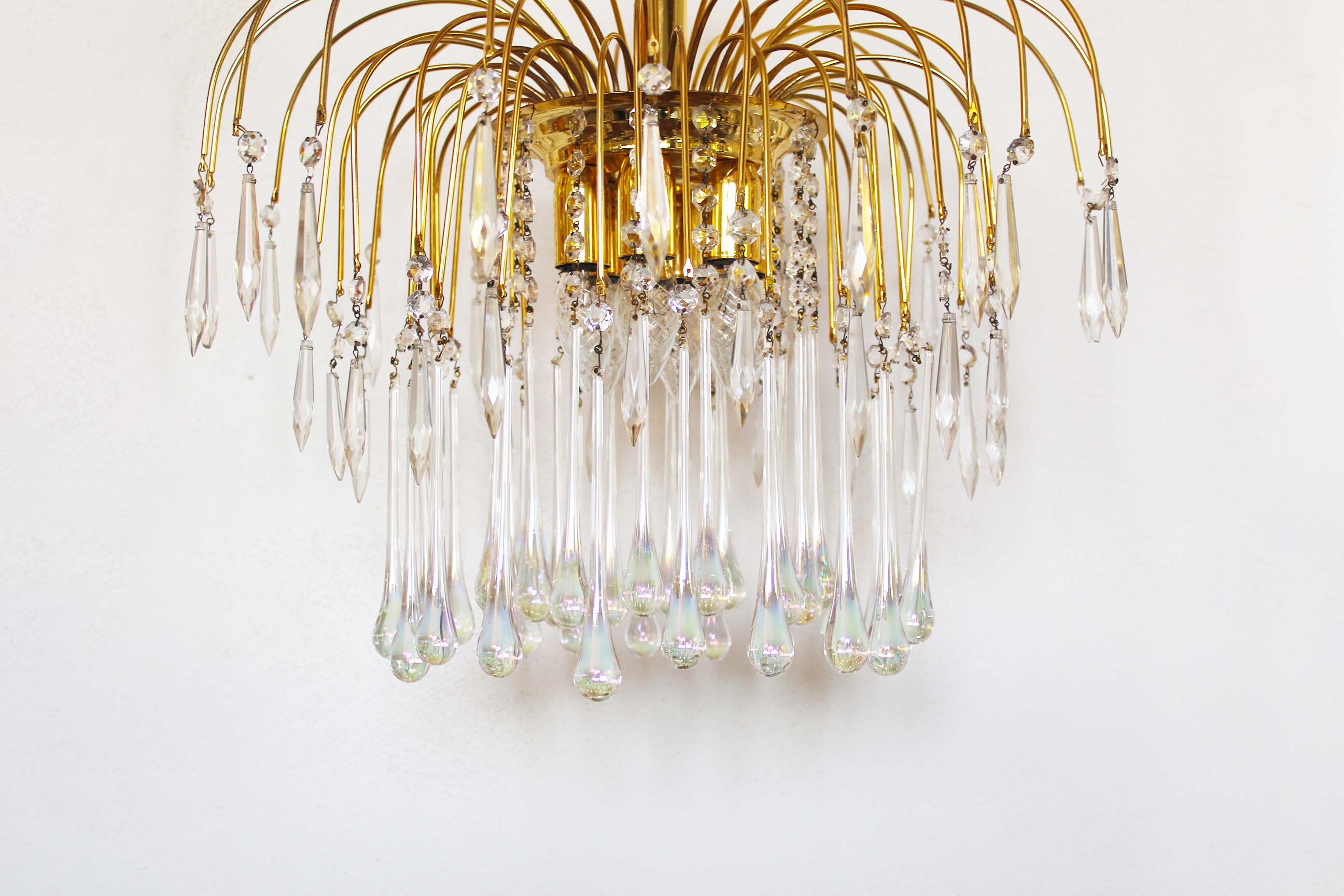 Murano glass teardrop waterfall ceiling lamp