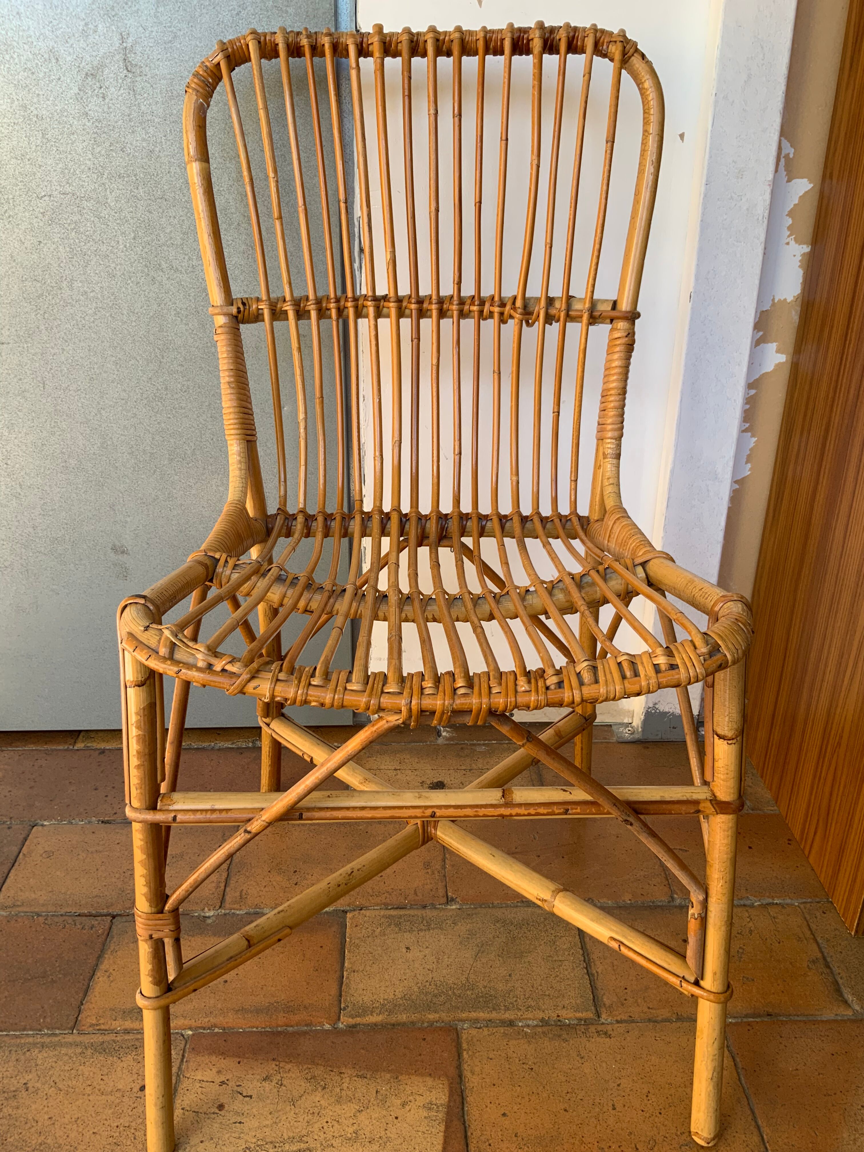 Rattan chair Selency x Monoprix Croisé Laroche