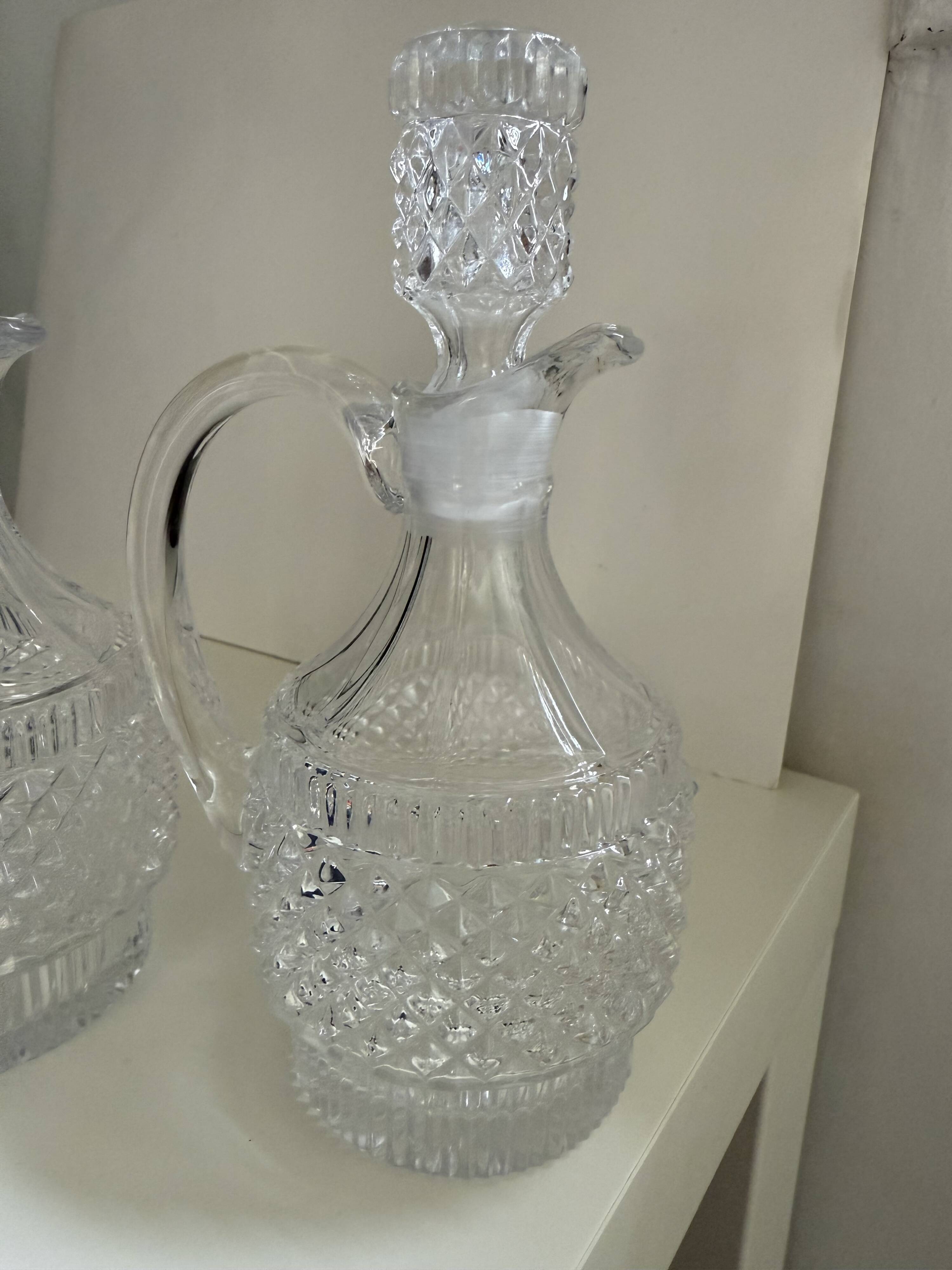 2 crystal carafes