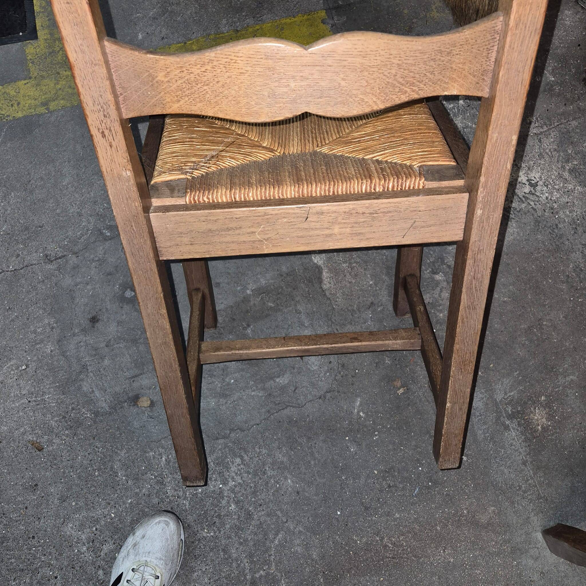 4 chaises en chêne massif et paille